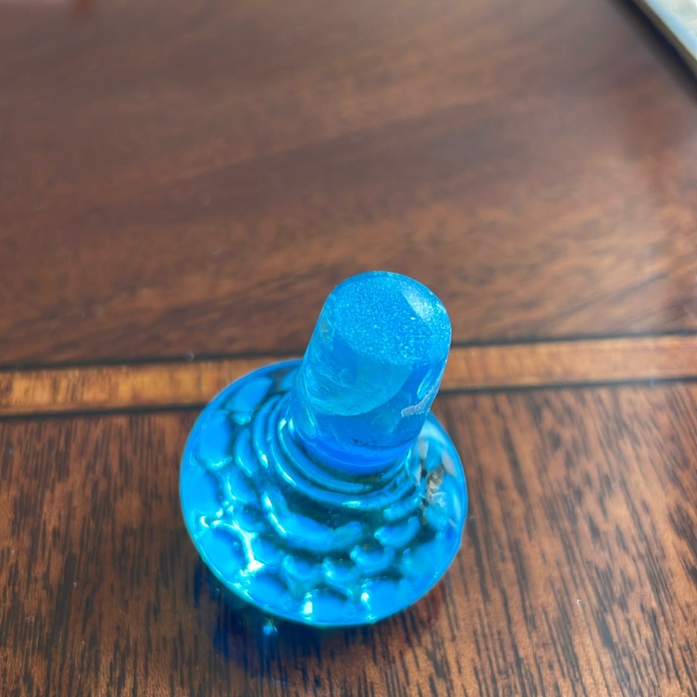 Fenton Blue Opalescent Hobnail Glass cologne Bottle - Picture 5 of 10